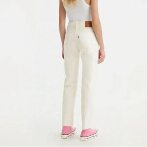 Levi’s Premium 501 Distressed Button Fly Jeans Off White‎ Raw Edge W28 L28 NWOT
